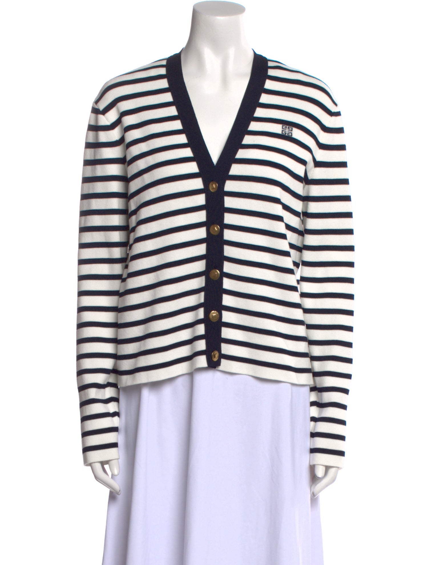 Givenchy Striped V-Neck Sweater