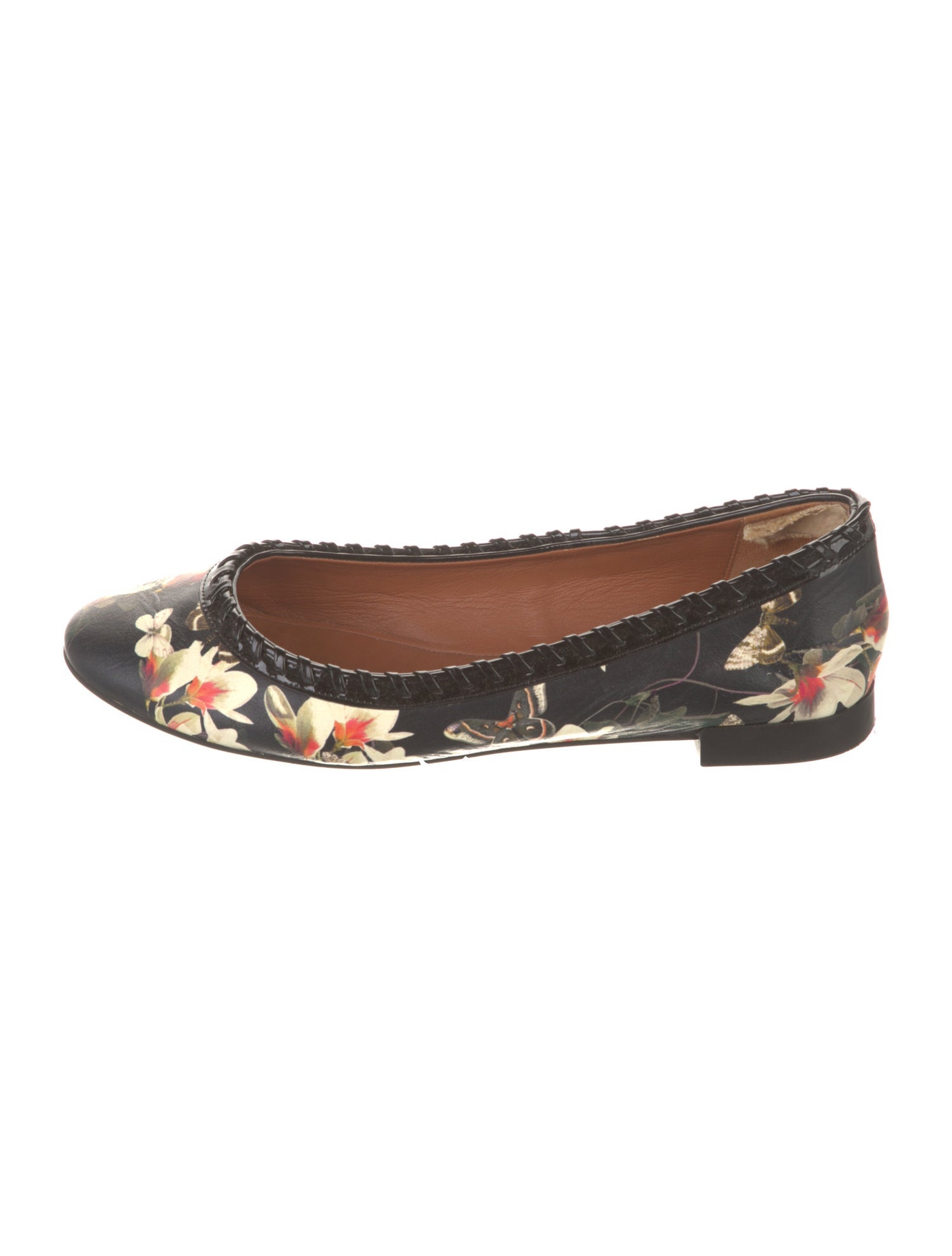 Givenchy Leather Floral Print Ballet Flats