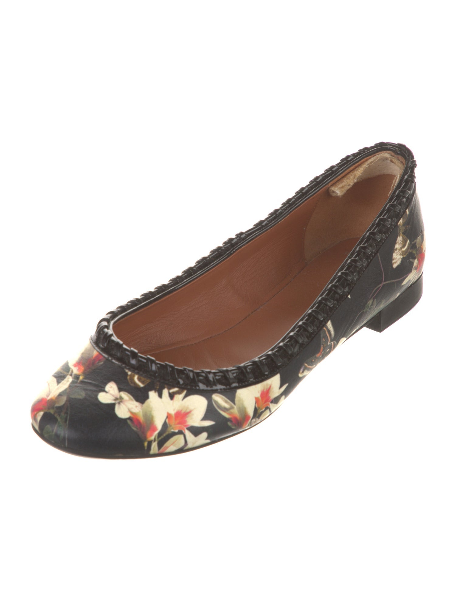 Givenchy Leather Floral Print Ballet Flats
