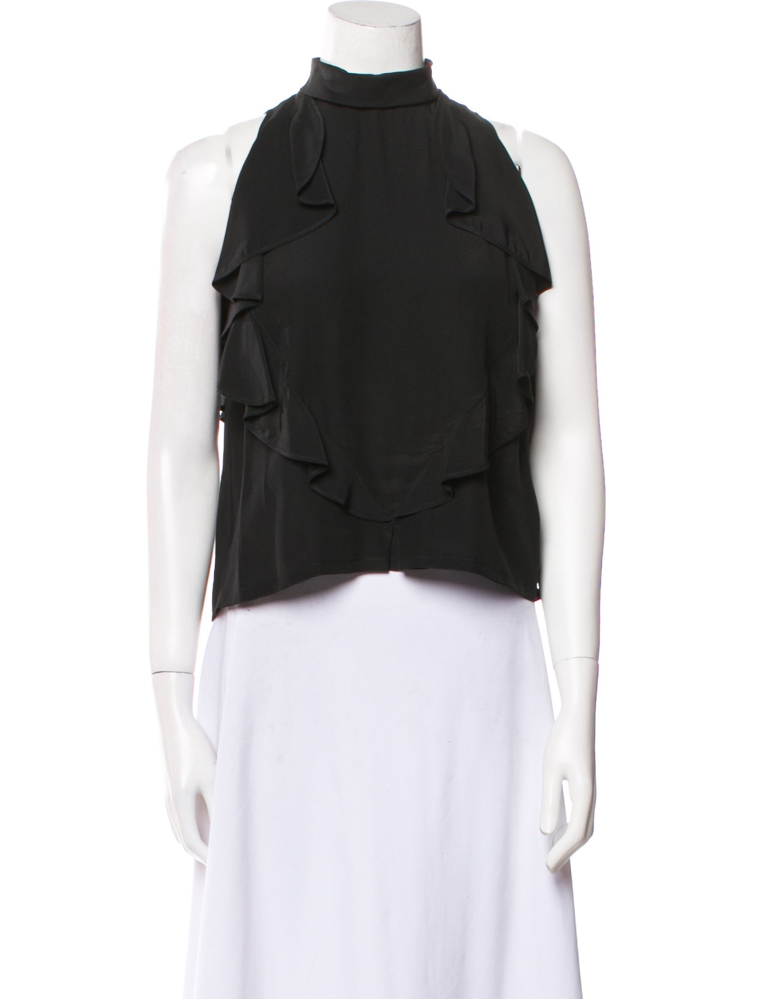 Givenchy Silk Mock Neck Crop Top