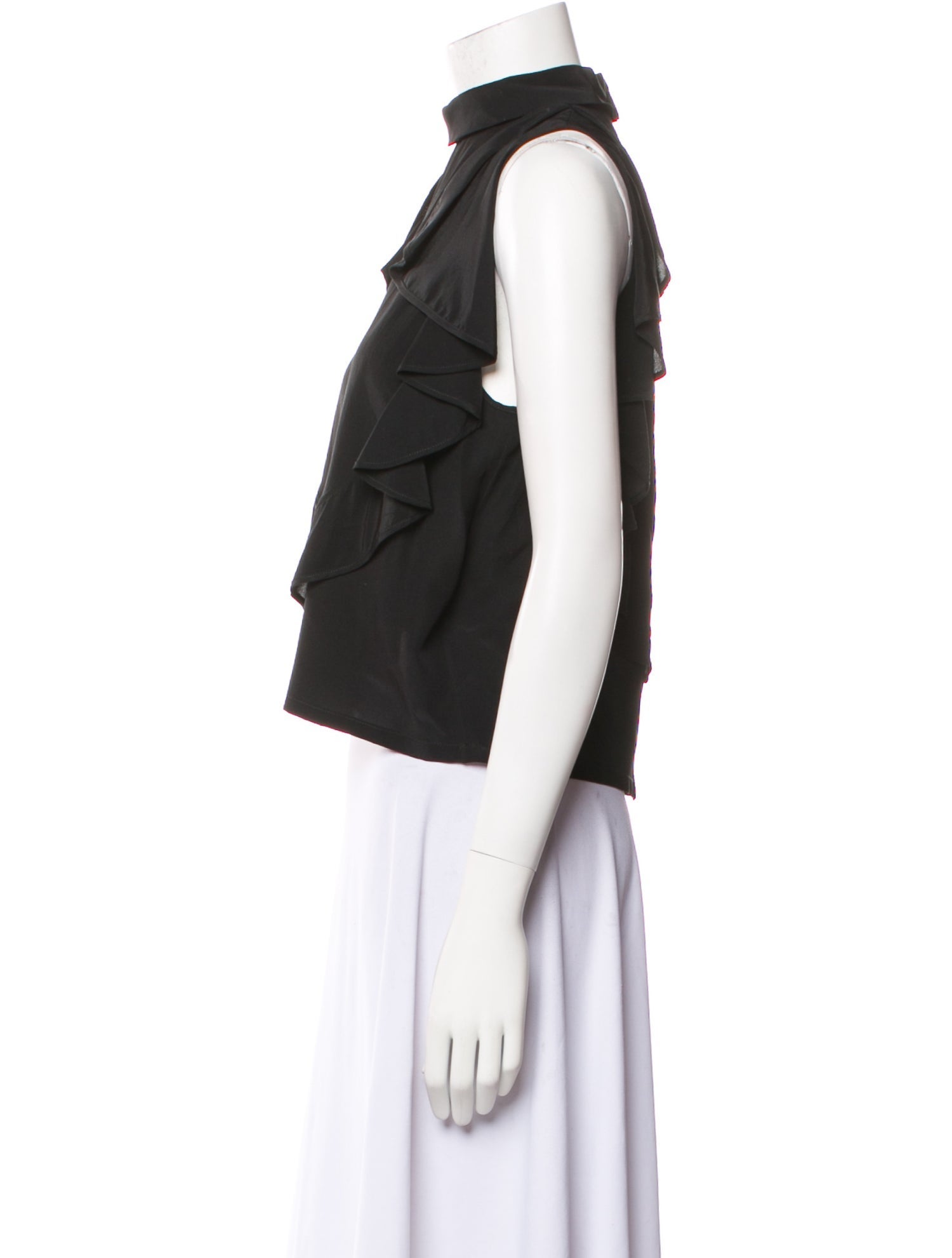 Givenchy Silk Mock Neck Crop Top