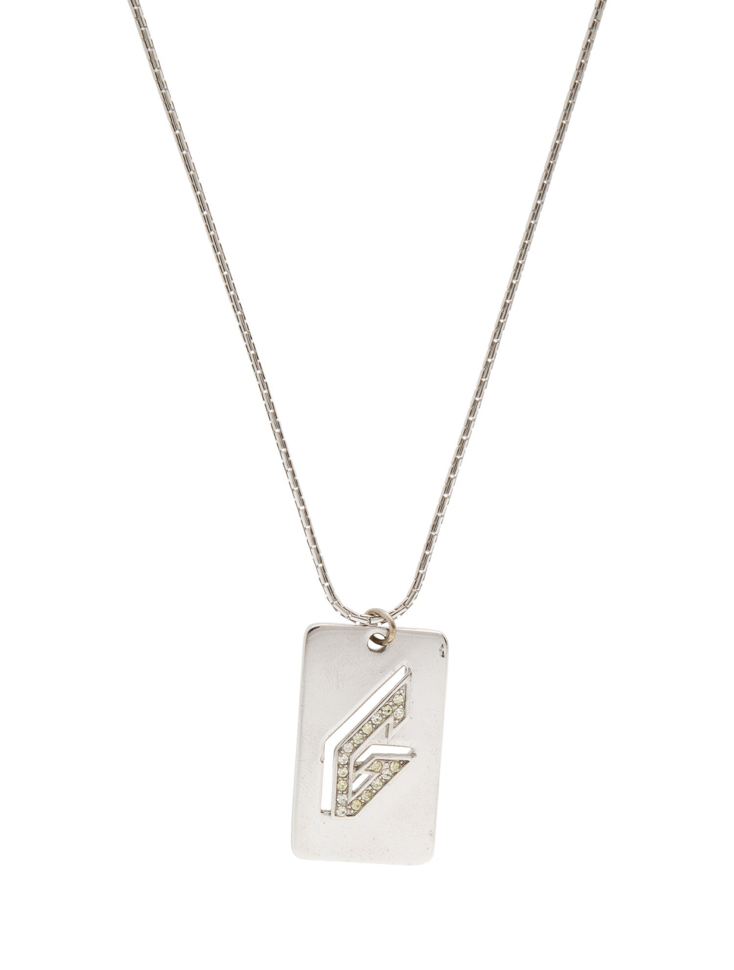 Givenchy Vintage Crystal G Pendant Necklace