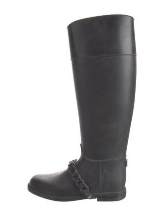 Givenchy Chain-Link Accent Rubber Rain Boots