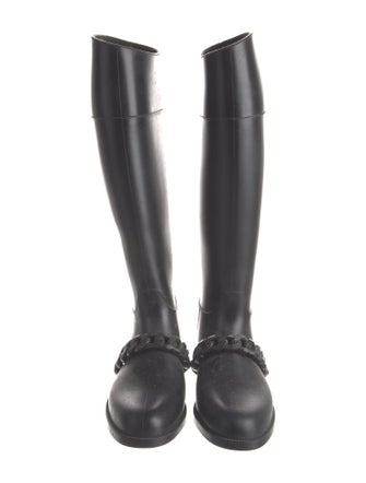 Givenchy Chain-Link Accent Rubber Rain Boots