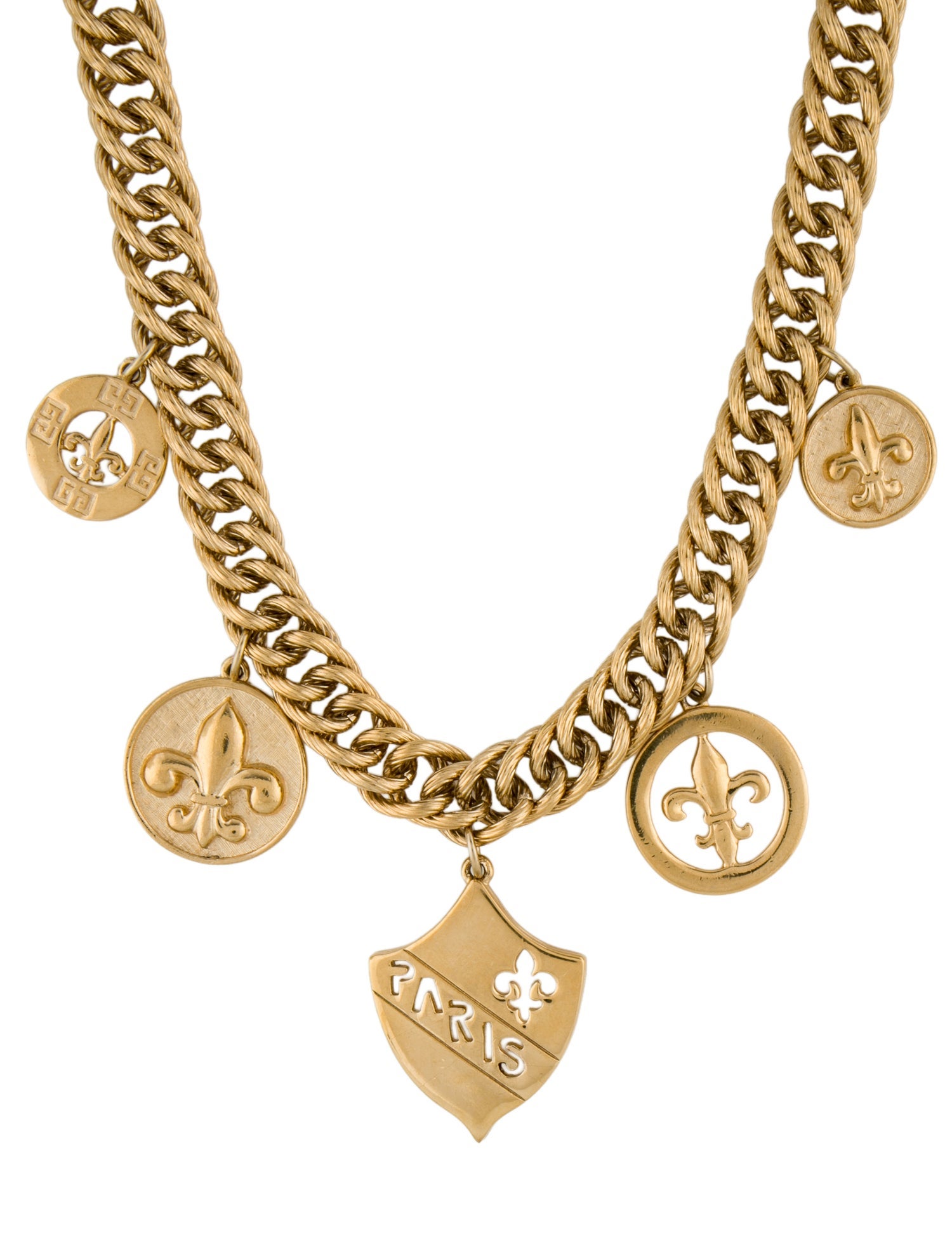 Givenchy Vintage Fleur de Lis Pendant Necklace