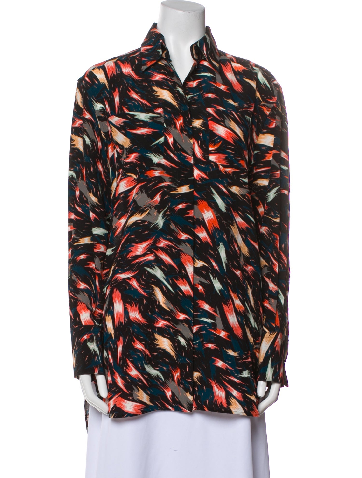 Givenchy Silk Printed Button-Up Top
