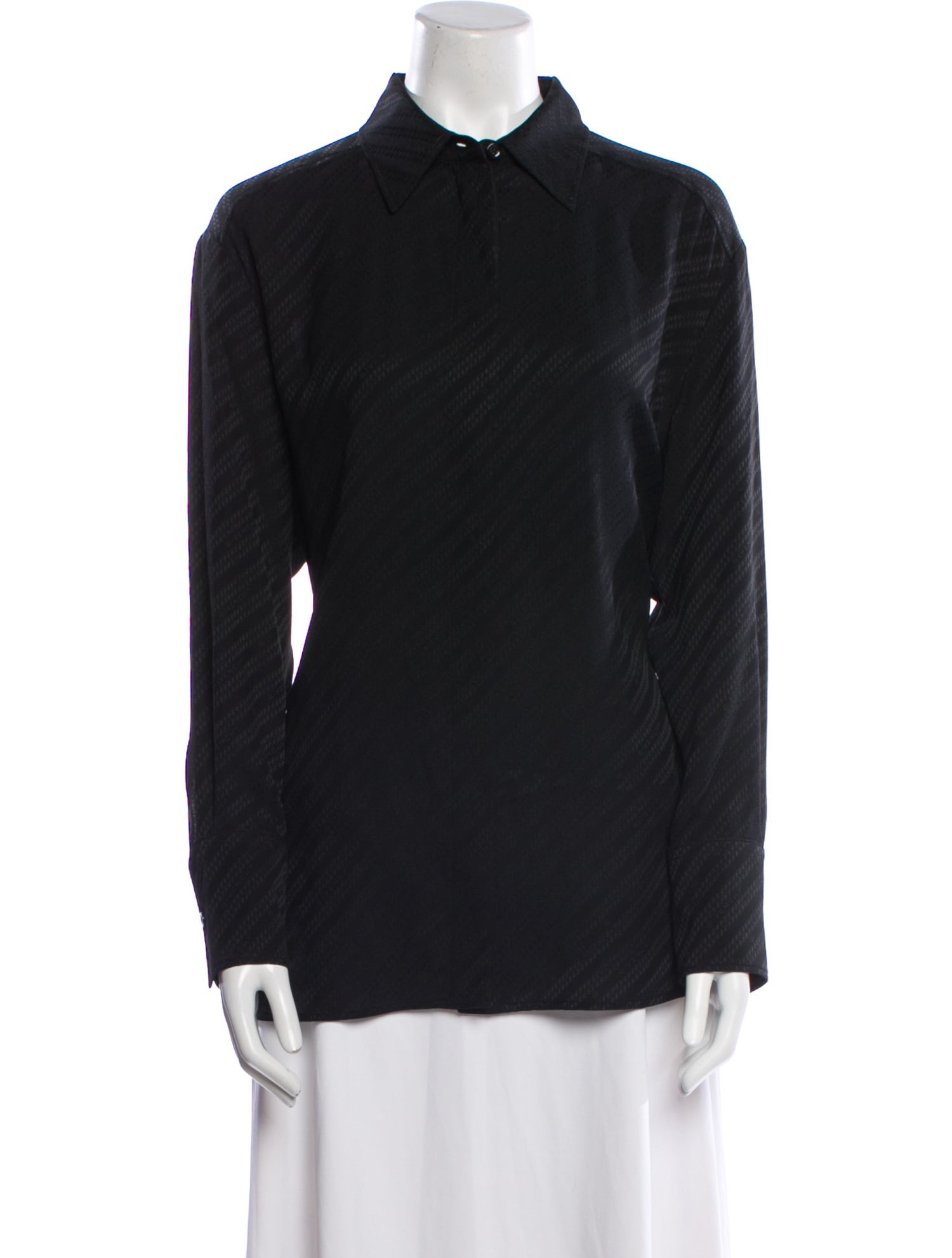 Givenchy Silk Long Sleeve Button-Up Top