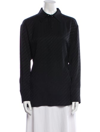 Givenchy Silk Long Sleeve Button-Up Top