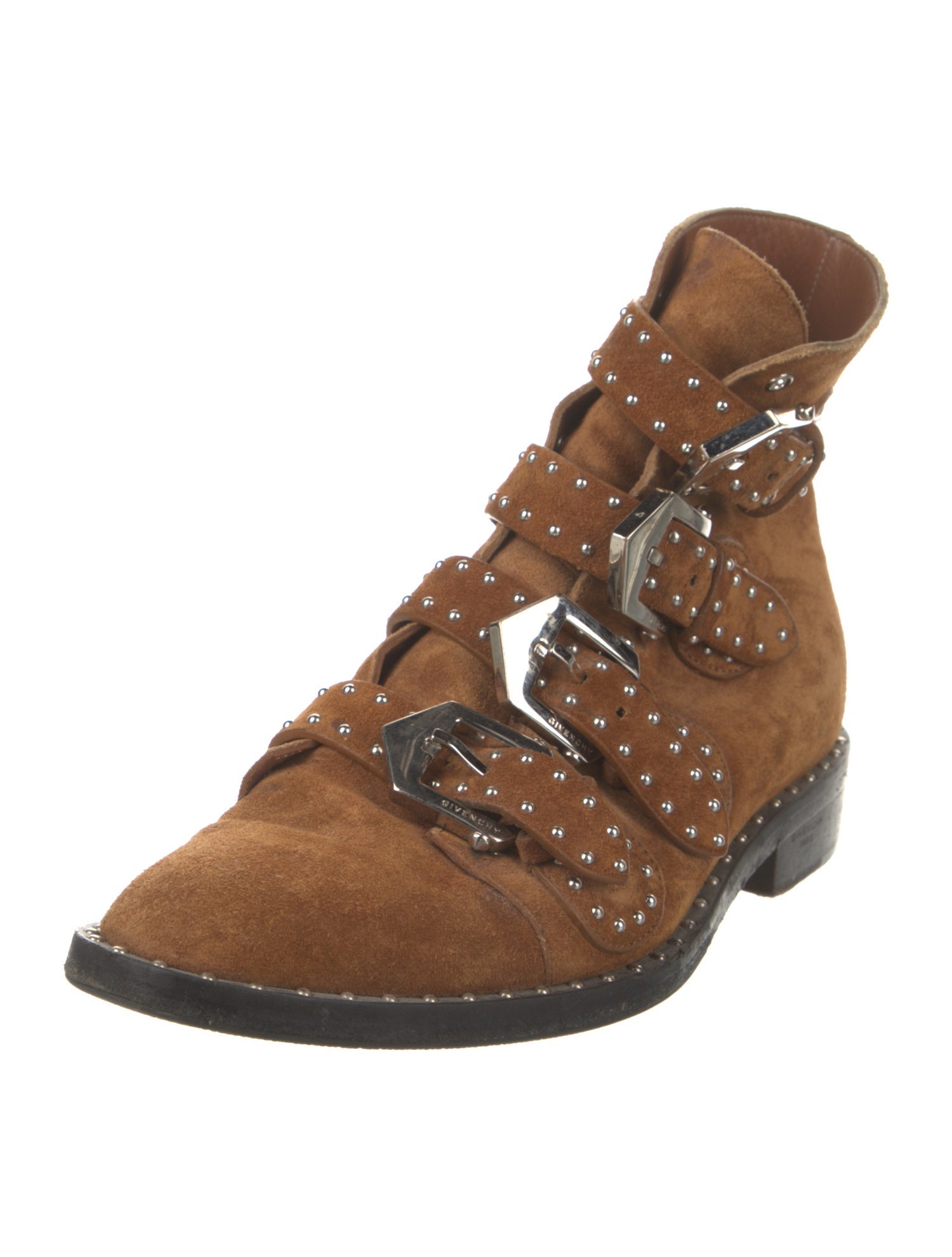 Givenchy Suede Studded Accents Lace-Up Boots
