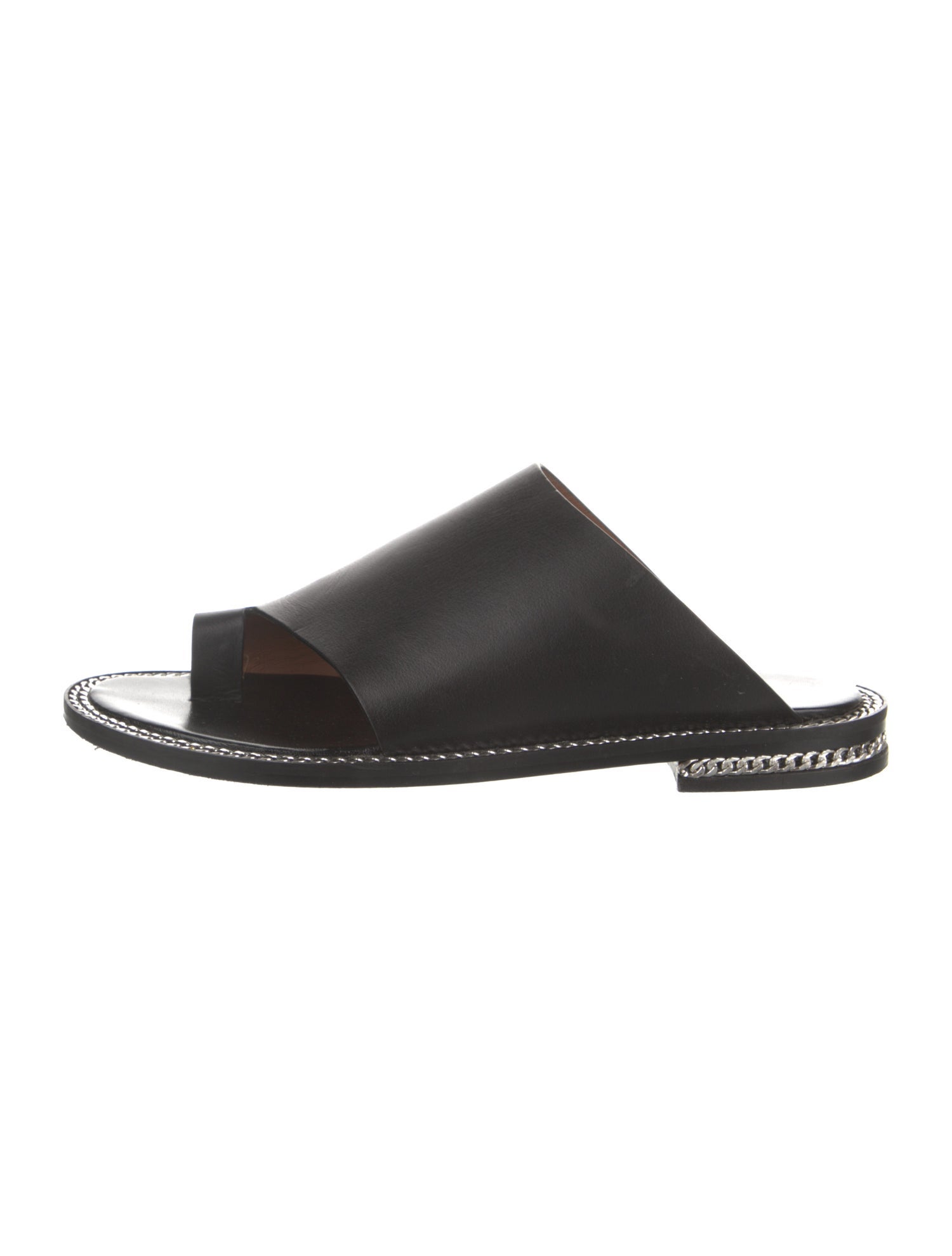 Givenchy Leather Chain-Link Accents Slides