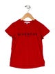 Givenchy Girls Short Sleeve Cotton Logo Print Top