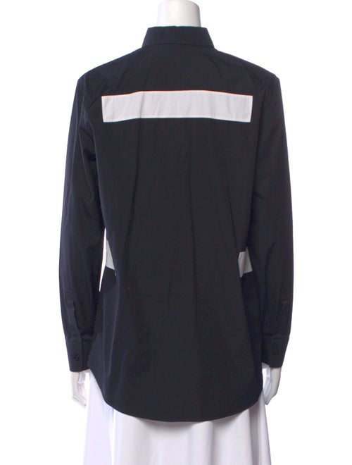 Givenchy Mock Neck Long Sleeve Button-Up Top