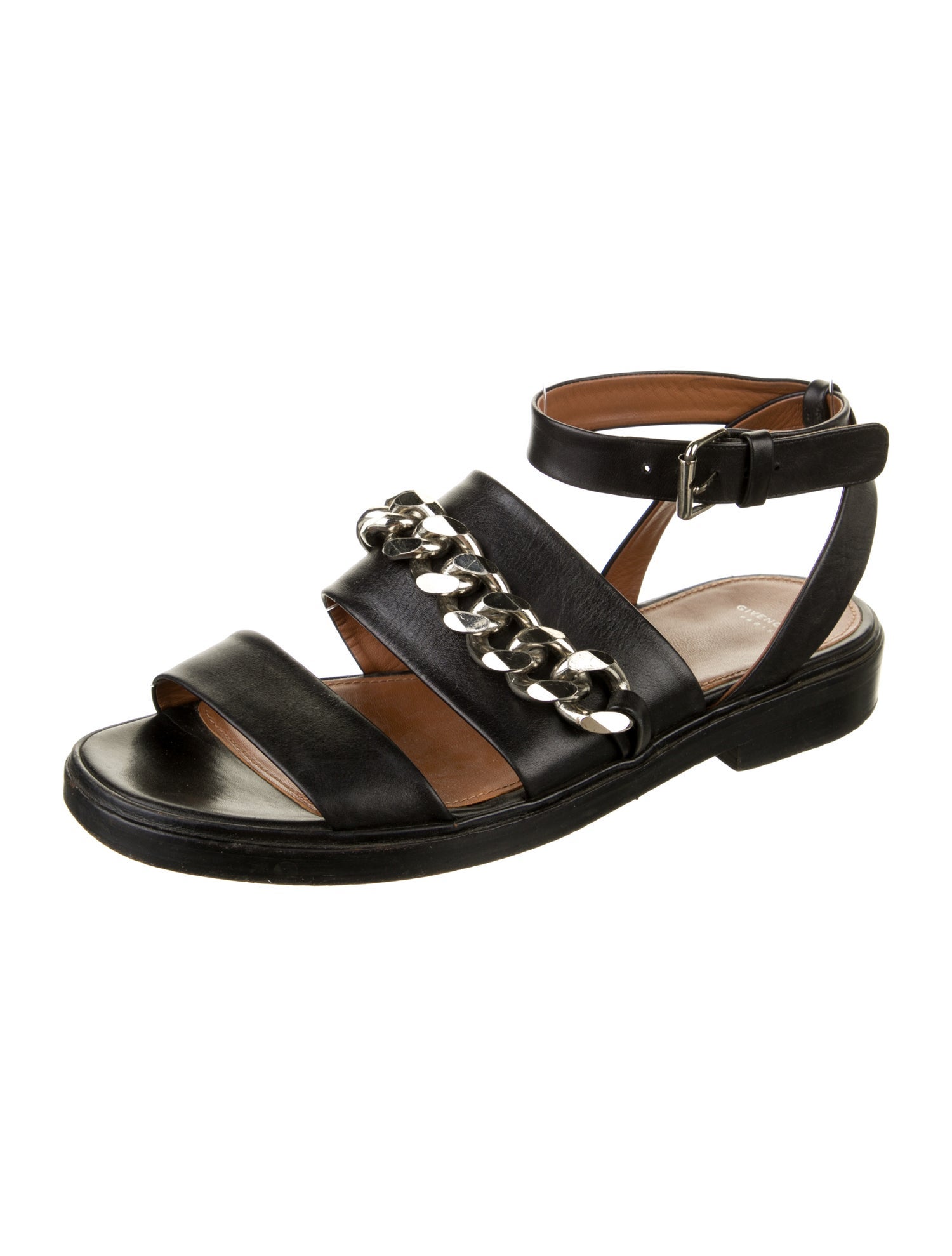 Givenchy Leather Chain-Link Accents Sandals