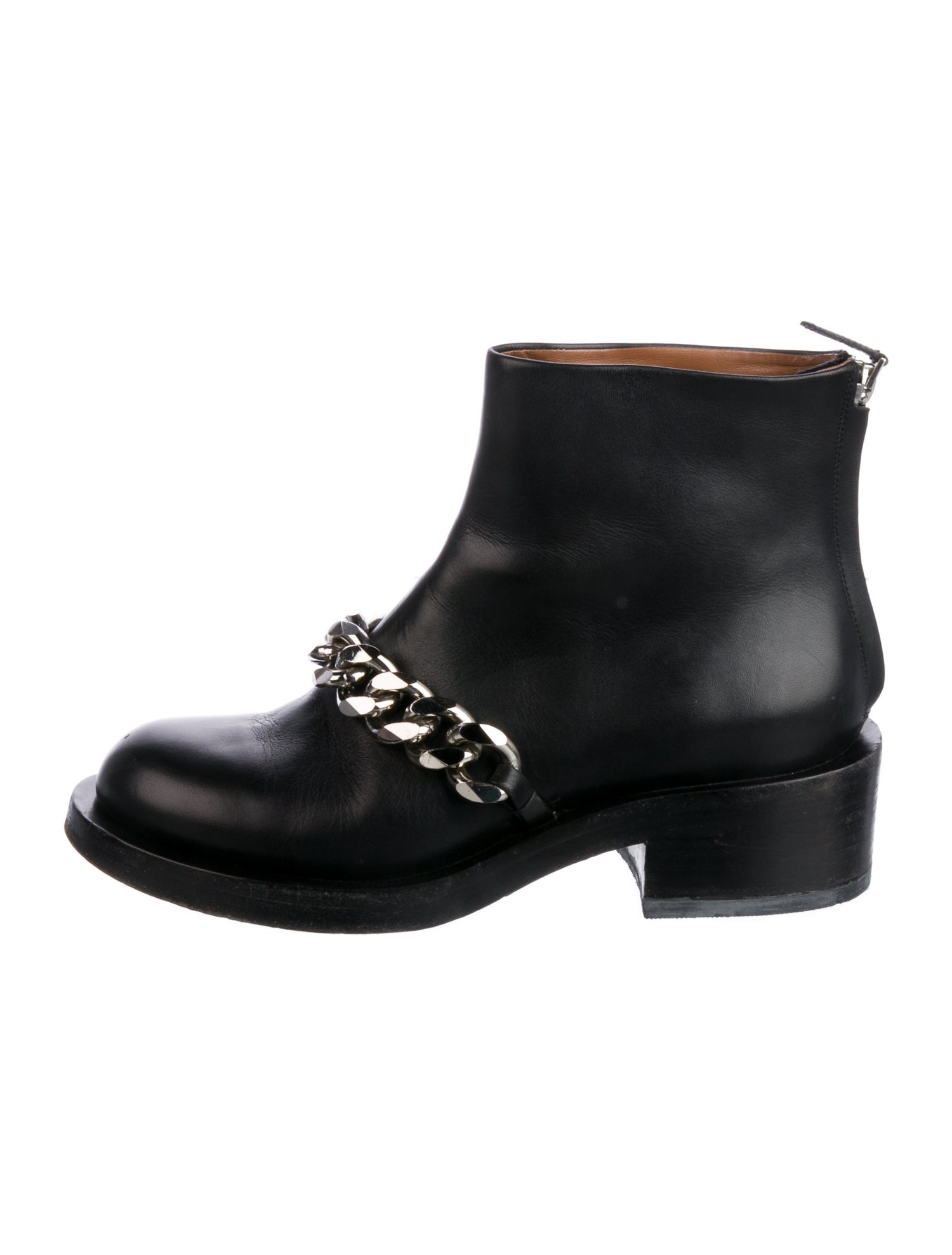 Givenchy Leather Chain-Link Accents Combat Boots