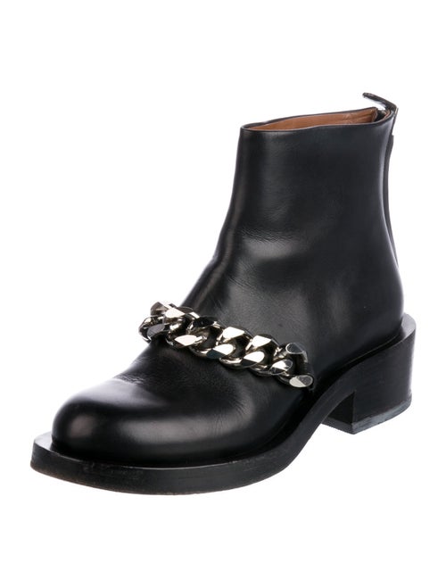 Givenchy Leather Chain-Link Accents Combat Boots