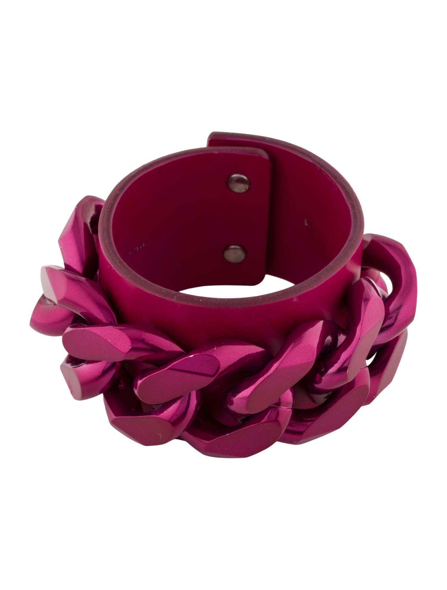 Givenchy Chain & Leather Wide Cuff Bracelet