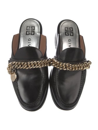Givenchy Leather Chain-Link Accents Mules