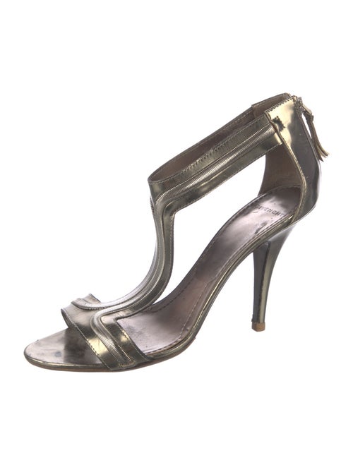 Givenchy Chain-Link Accent Leather T-Strap Sandals