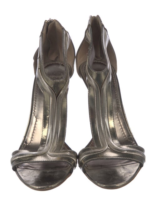 Givenchy Chain-Link Accent Leather T-Strap Sandals