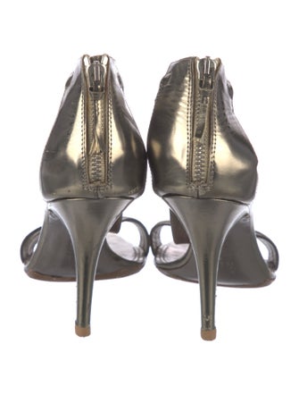 Givenchy Chain-Link Accent Leather T-Strap Sandals