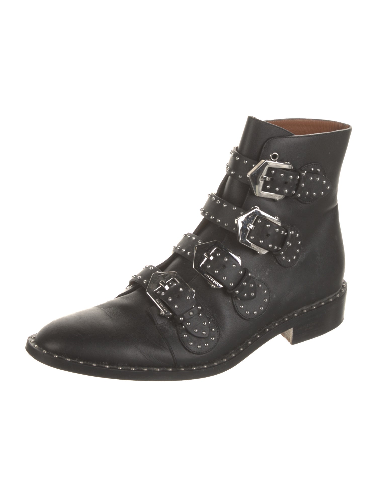 Givenchy Leather Studded Accents Lace-Up Boots