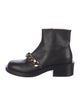 Givenchy Leather Chain-Link Accents Combat Boots
