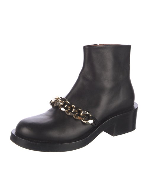 Givenchy Leather Chain-Link Accents Combat Boots