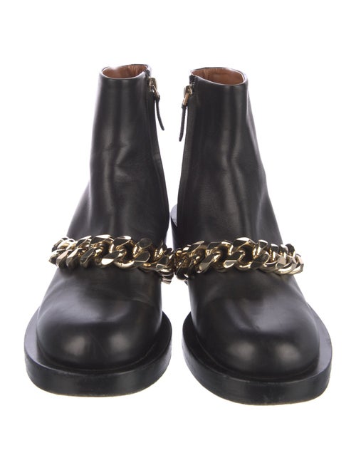 Givenchy Leather Chain-Link Accents Combat Boots