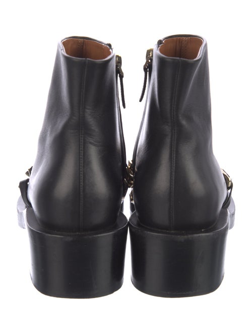 Givenchy Leather Chain-Link Accents Combat Boots