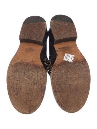 Givenchy Leather Chain-Link Accents Combat Boots