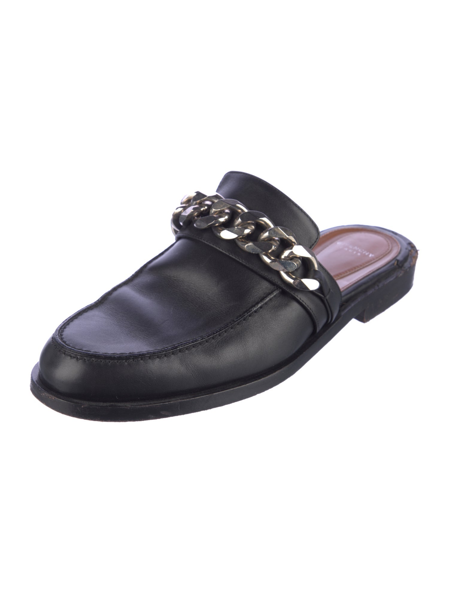 Givenchy Leather Chain-Link Accents Mules