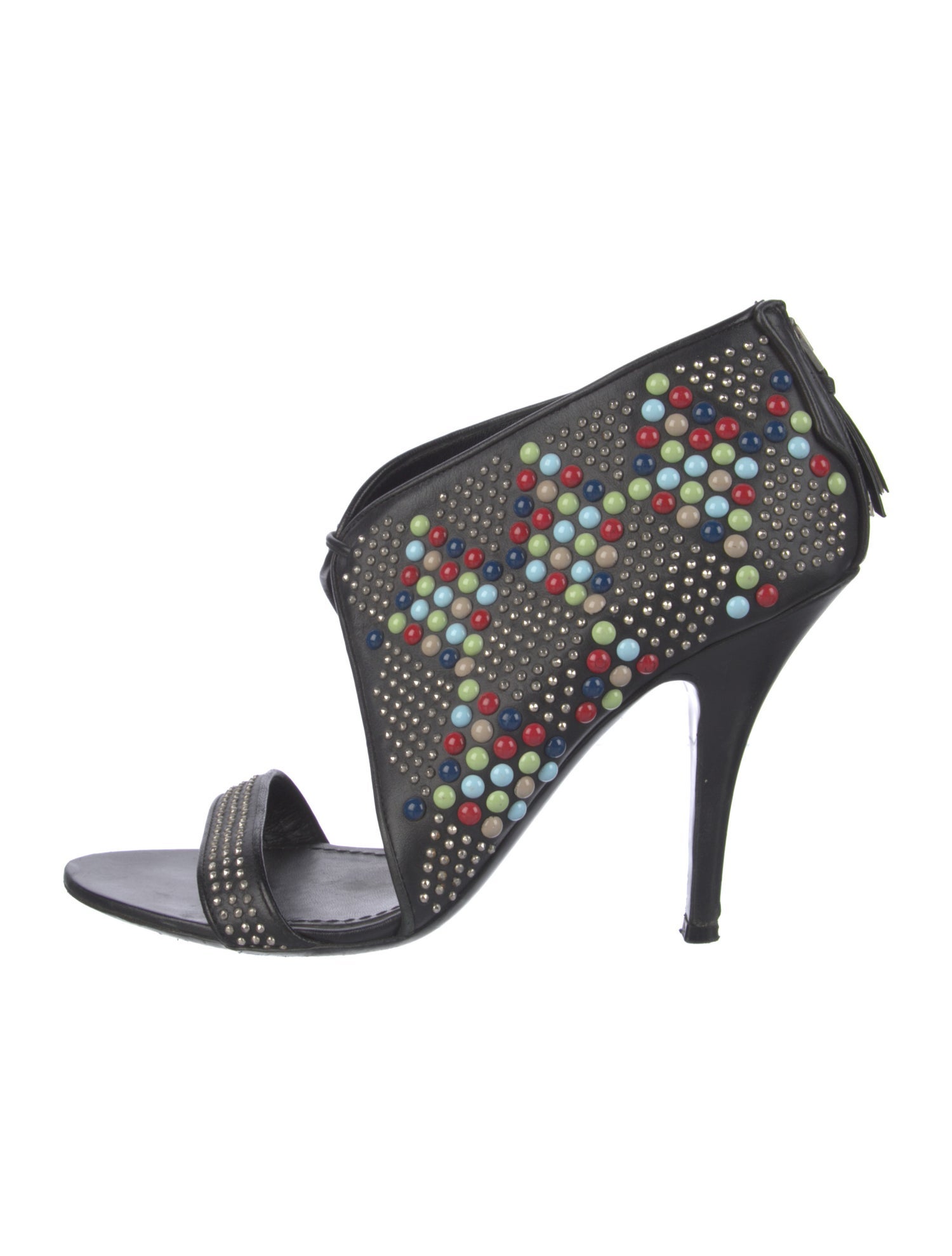 Givenchy Leather Studded Accents Slingback Sandals