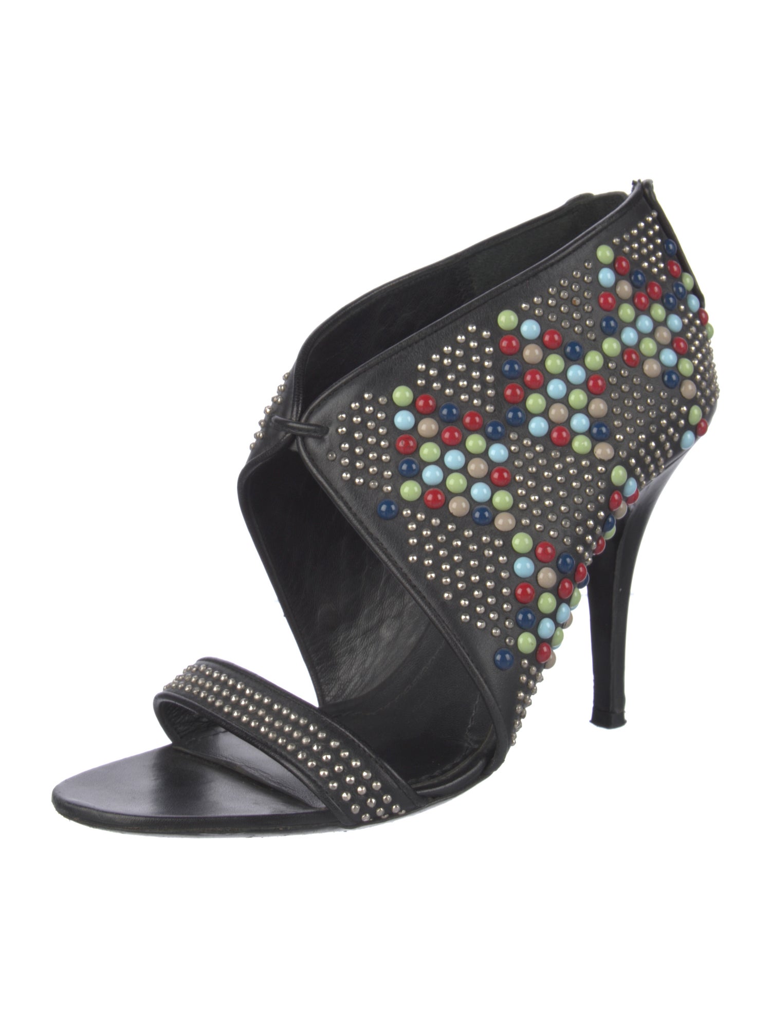 Givenchy Leather Studded Accents Slingback Sandals