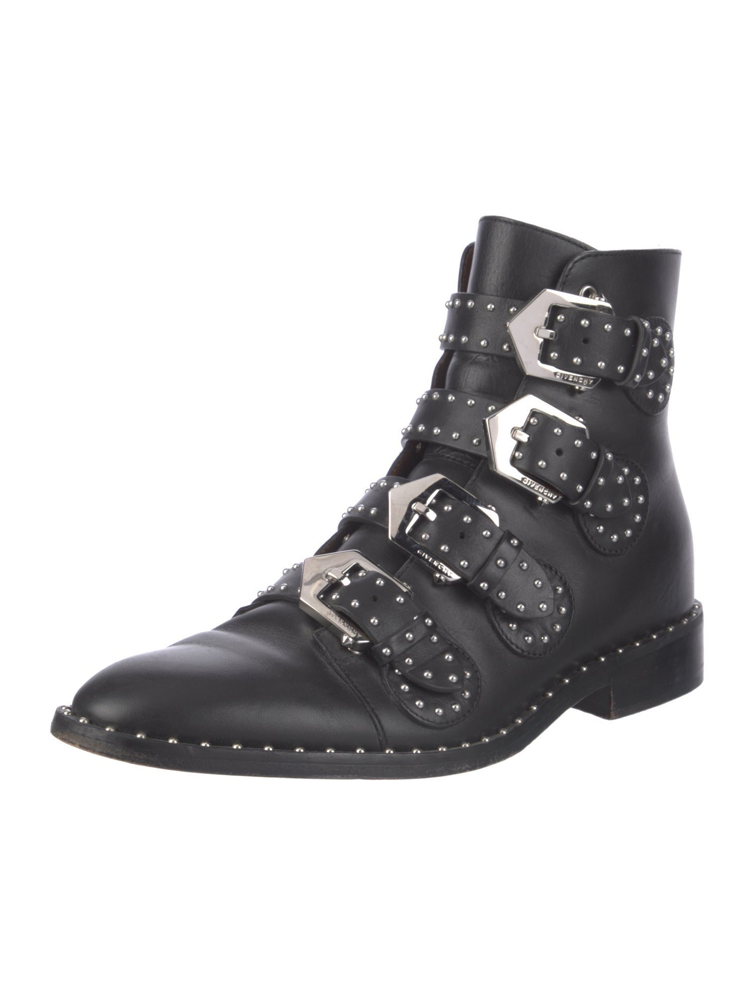 Givenchy Leather Studded Accents Combat Boots