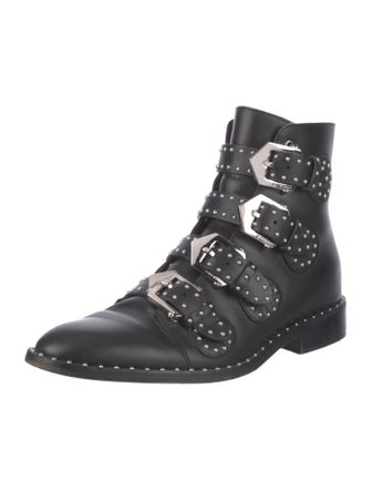 Givenchy Leather Studded Accents Combat Boots