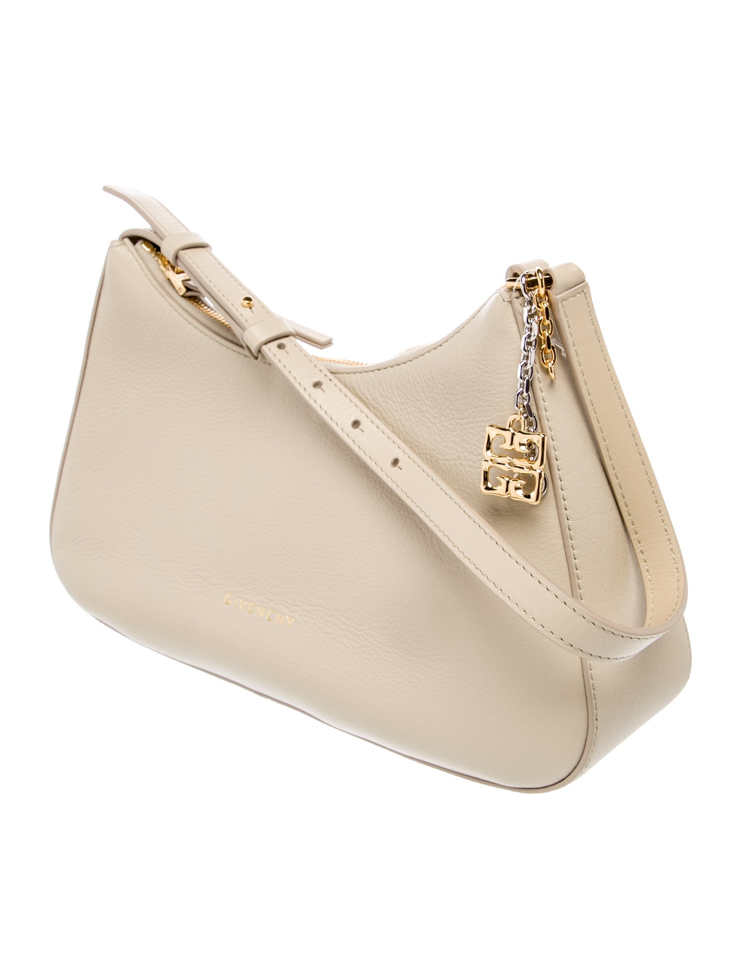 Givenchy Lucky Lock Leather Shoulder Bag - Neutrals Shoulder Bags