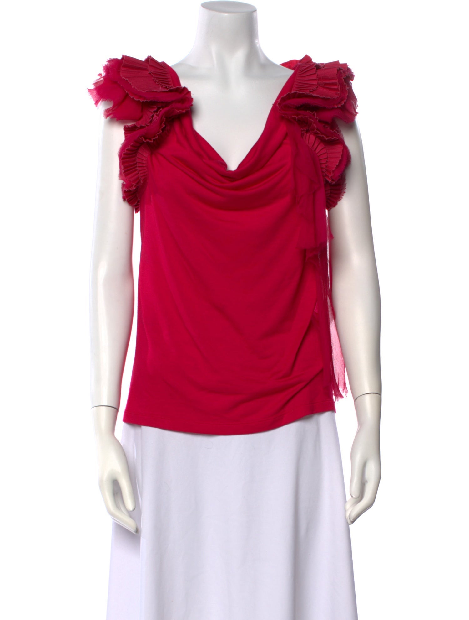 Givenchy Cowl Neck Short Sleeve Blouse