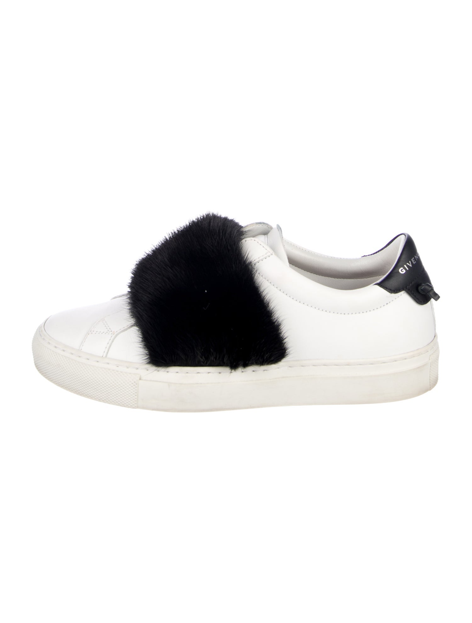 Givenchy Leather Fur Trim Sneakers