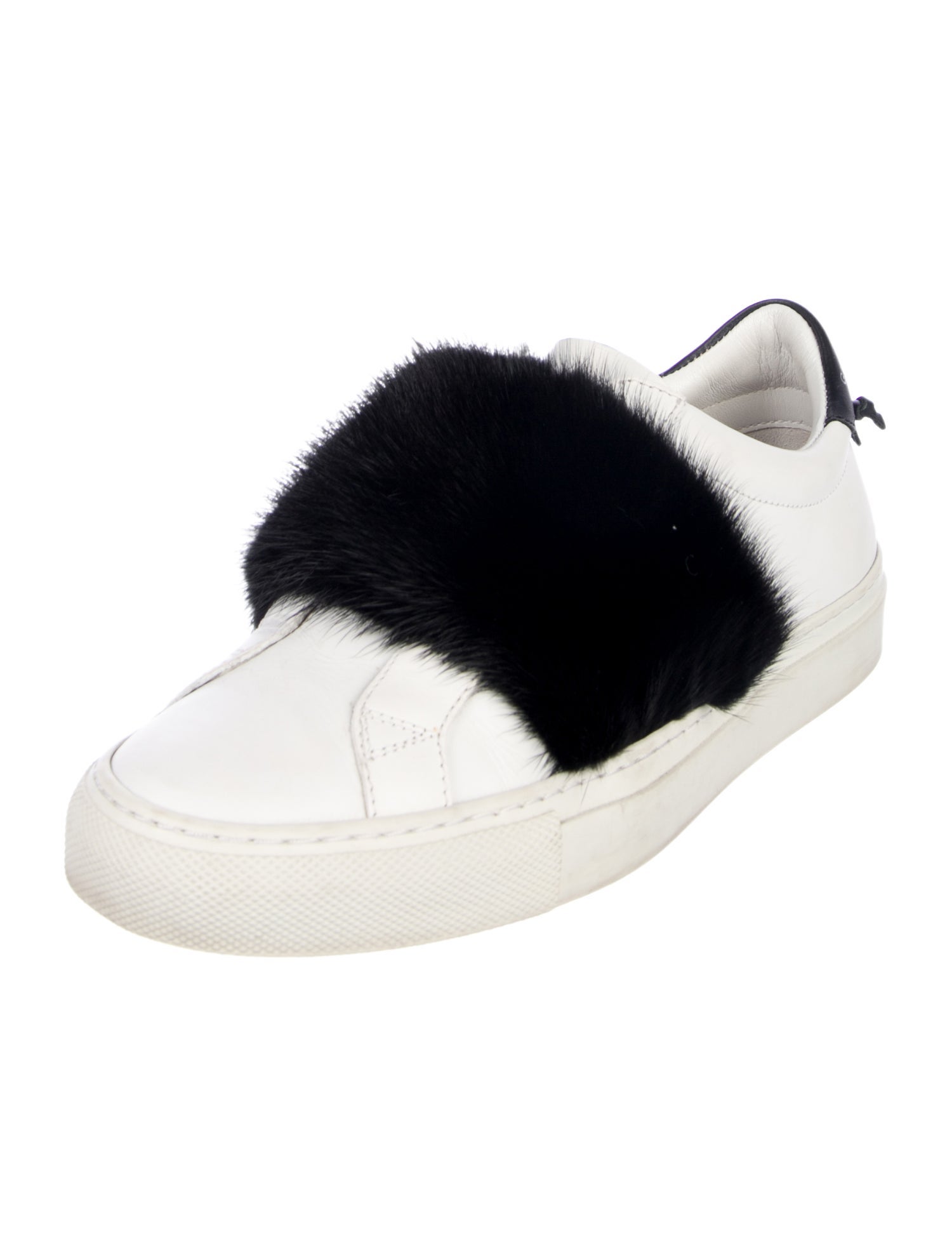 Givenchy Leather Fur Trim Sneakers