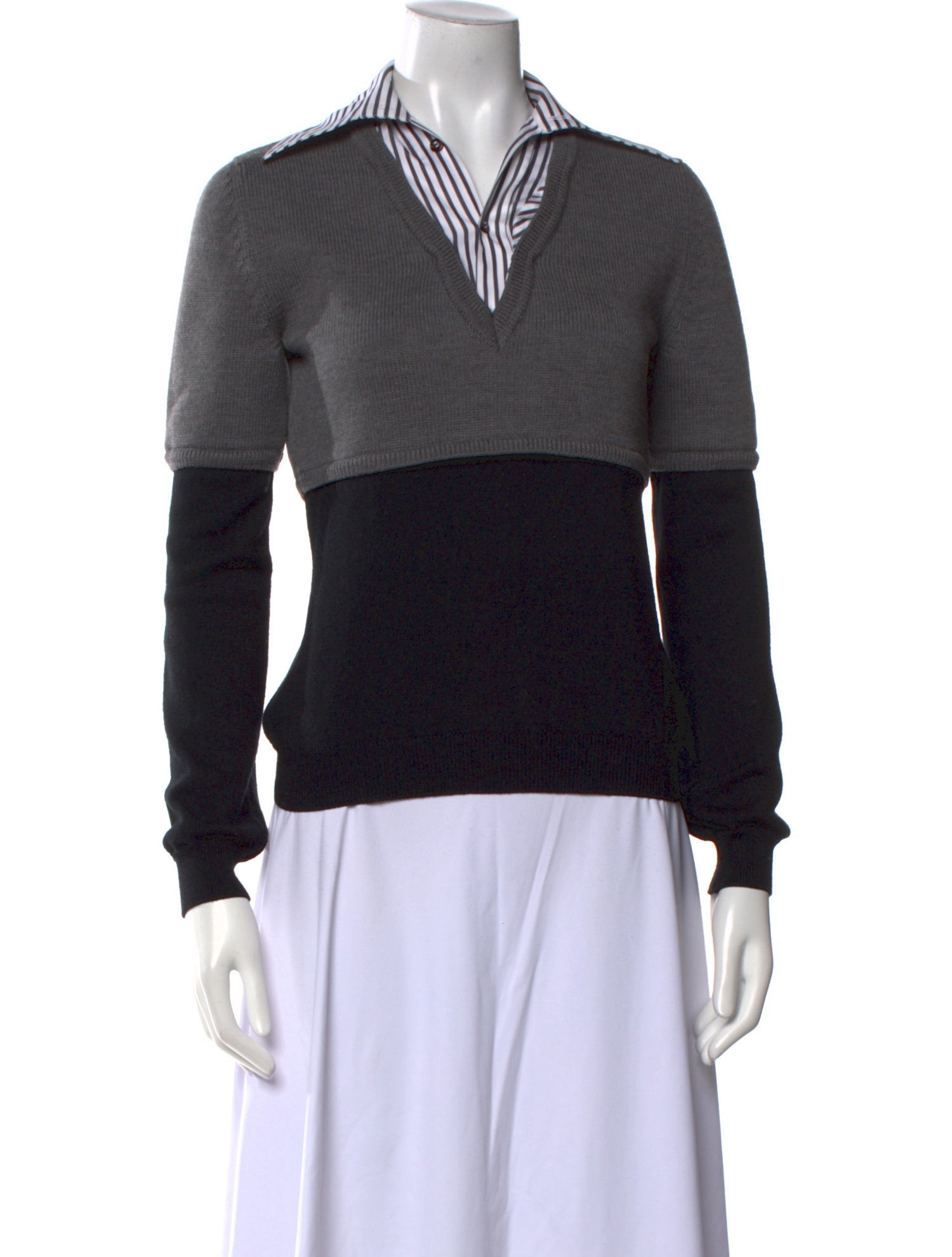 Givenchy Wool Colorblock Pattern Sweater