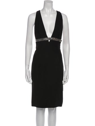 Givenchy V-Neck Knee-Length Dress