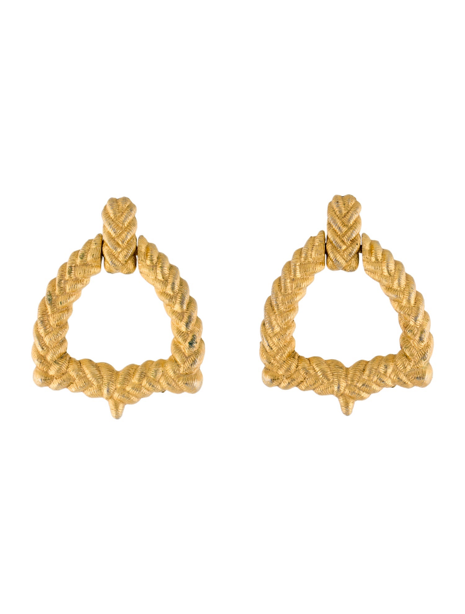 Givenchy Vintage Braided Door Knocker Earrings