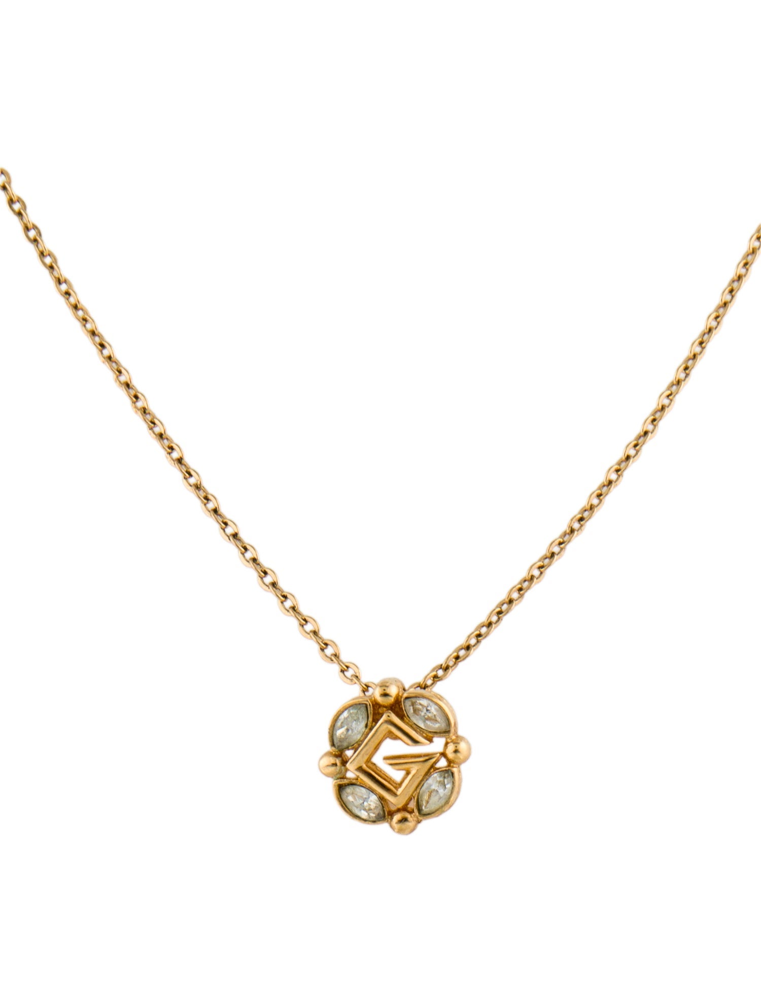 Givenchy Crystal G Pendant Necklace