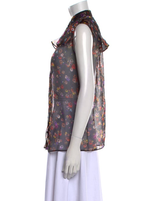 Givenchy Silk Floral Print Button-Up Top