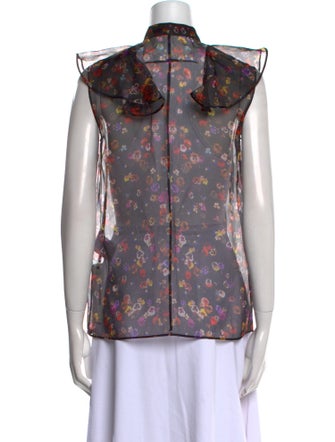 Givenchy Silk Floral Print Button-Up Top