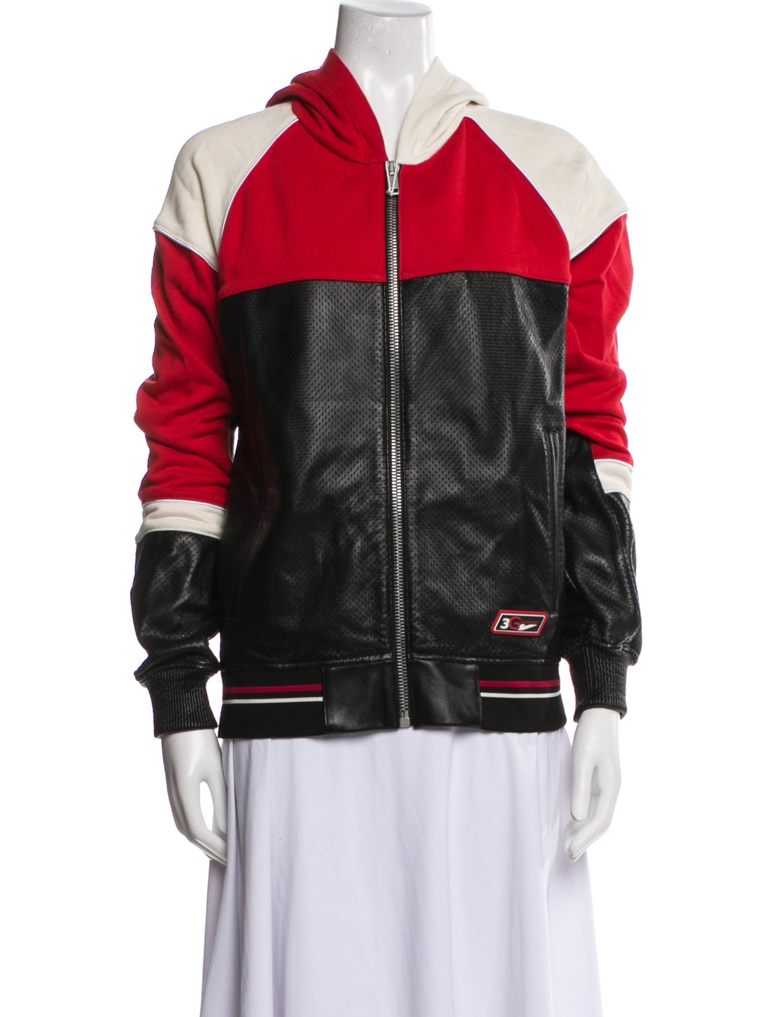 Givenchy Lambskin Colorblock Pattern Bomber Jacket