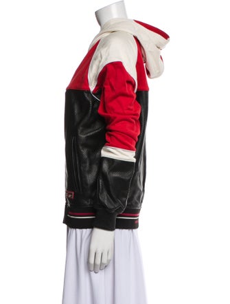 Givenchy Lambskin Colorblock Pattern Bomber Jacket