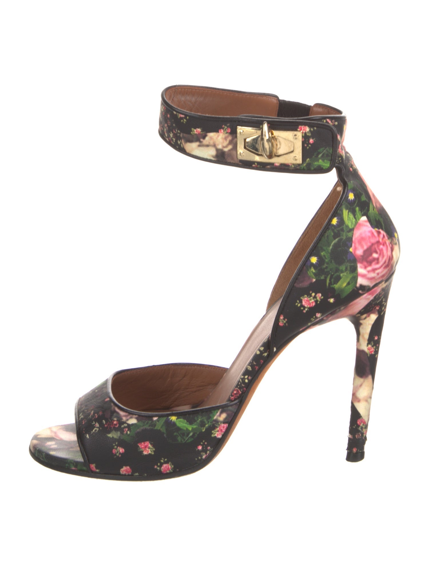Givenchy Leather Floral Print Sandals