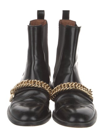 Givenchy Leather Chain-Link Accents Chelsea Boots
