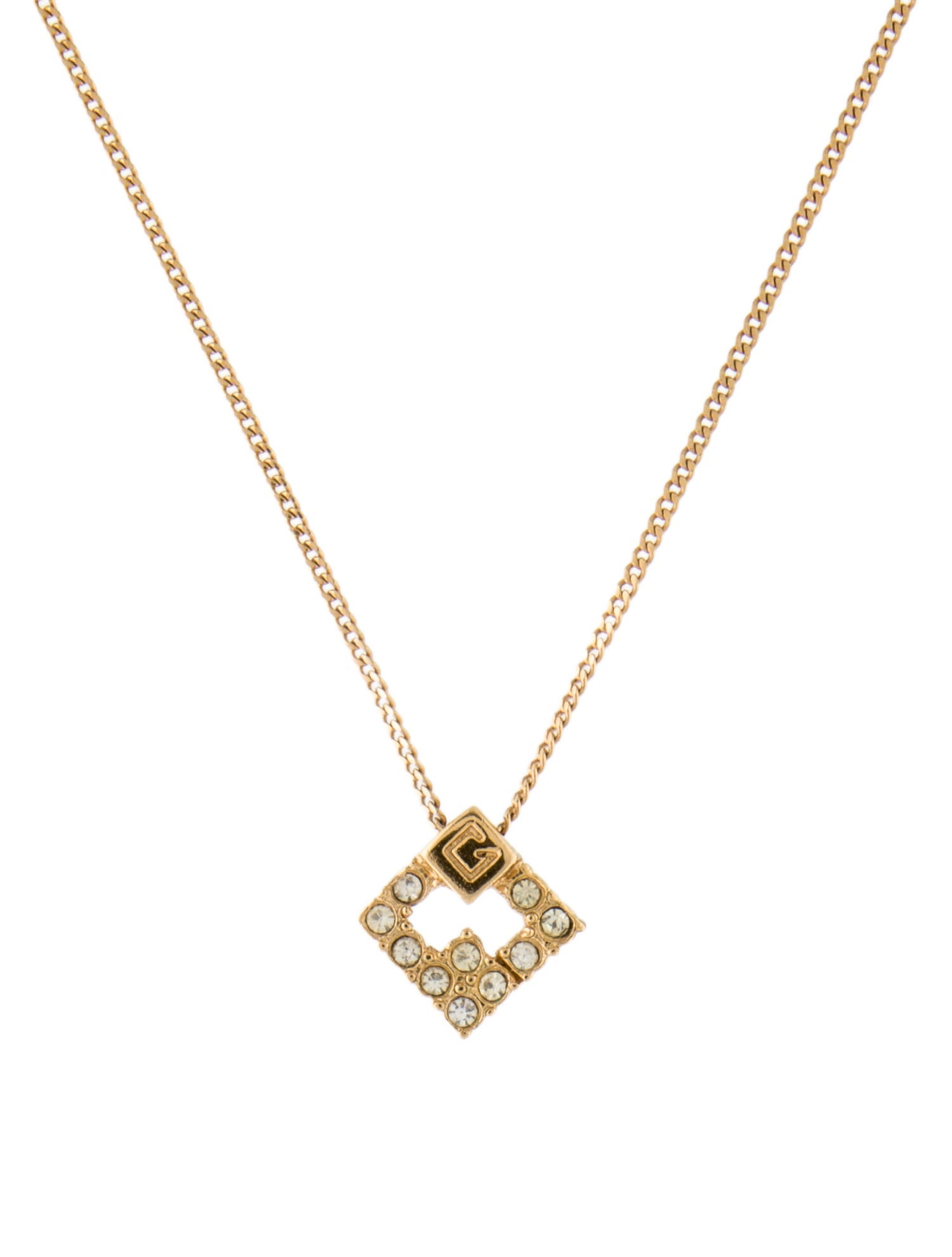 Givenchy Vintage Crystal Pendant Necklace
